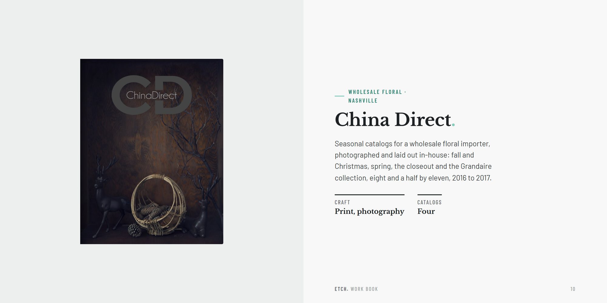China Direct: the closeout catalog as a bound book, four seasonal catalogs, 2016 to 2017